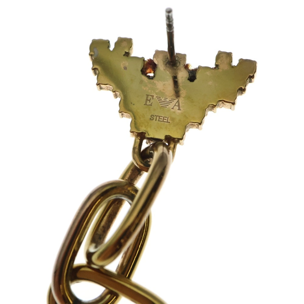 EMPORIO ARMANI(エンポリオアルマーニ) イーグルモチーフ ラインストーン チェーン ドロップピアス ゴールド レディース〇