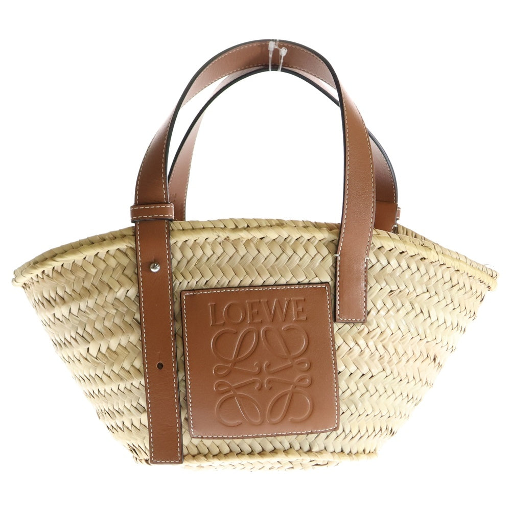 LOEWE(ロエベ) かごバッグ スモール ブラウン ラフィア×レザー ハンドバッグ バスケット