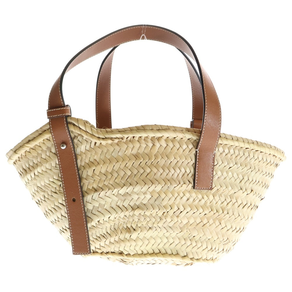 LOEWE(ロエベ) かごバッグ スモール ブラウン ラフィア×レザー ハンドバッグ バスケット