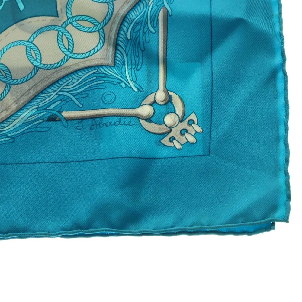 HERMES(エルメス) カレ90 クリケティス シルクスカーフ ライトブルー
