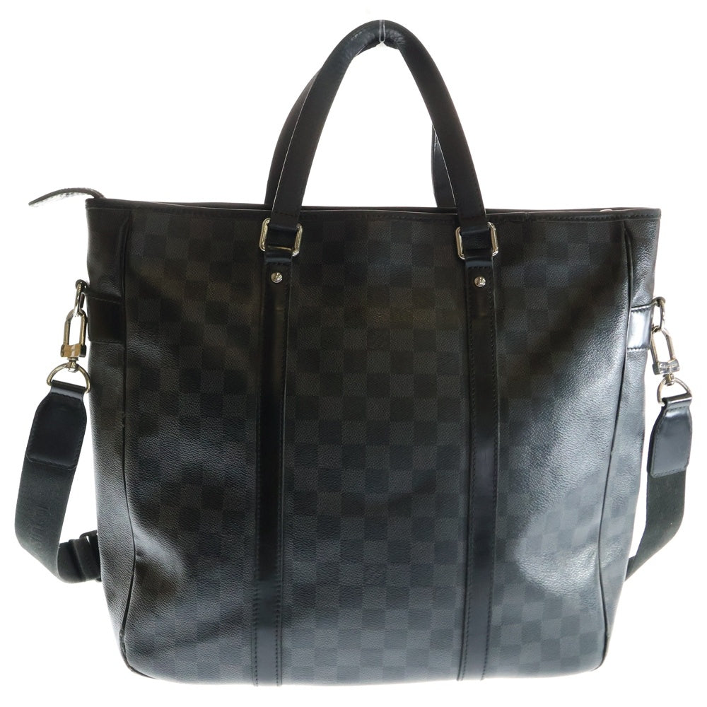 LOUIS VUITTON(ルイヴィトン) ダミエ グラフィット タダオ トートバッグ ハンドバッグ ショルダーバッグ ブラック シルバー金具 レザー×PVC N51192
