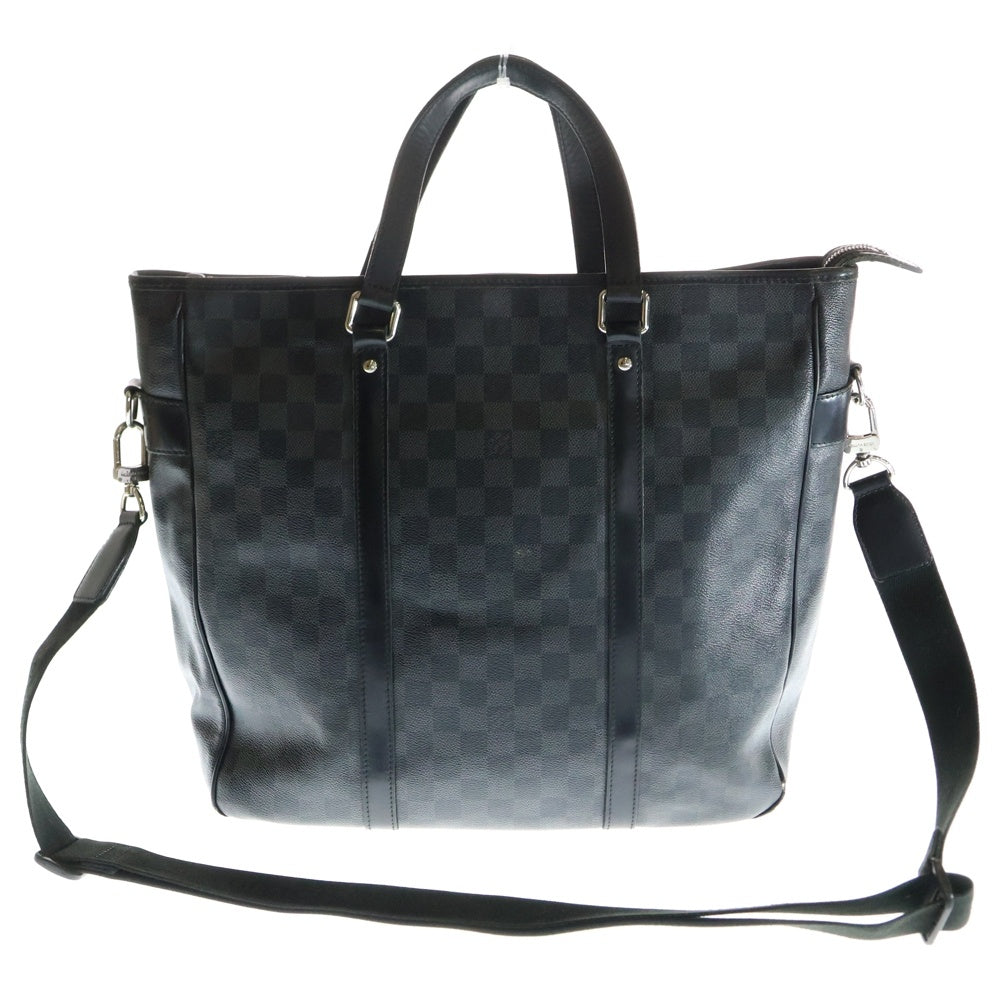 LOUIS VUITTON(ルイヴィトン) ダミエ グラフィット タダオ トートバッグ ハンドバッグ ショルダーバッグ ブラック シルバー金具 レザー×PVC N51192