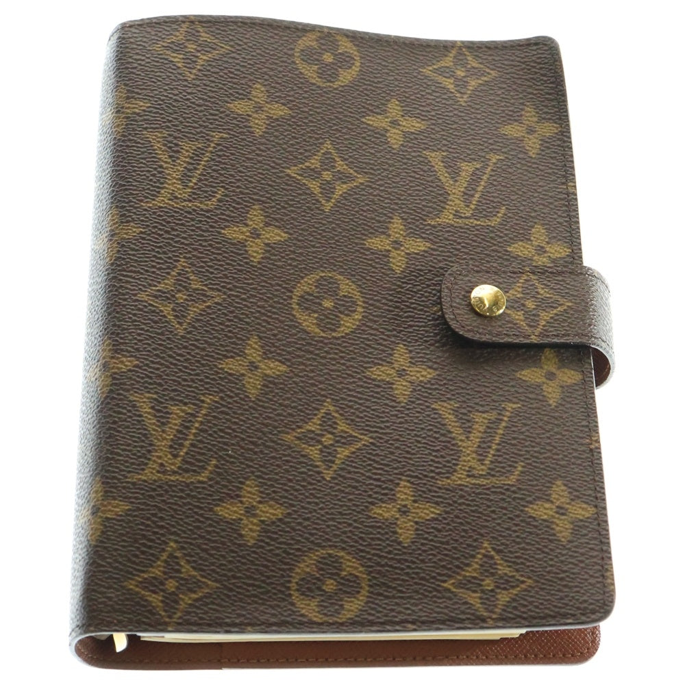 LOUIS VUITTON(ルイヴィトン) モノグラム アジェンダGM ブックカバー 手帳カバー バインダー ブラウン PVC ゴールド金具 R20106