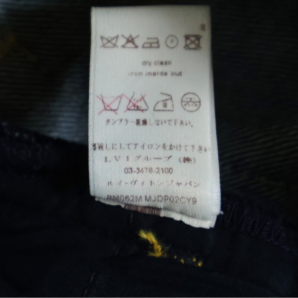 LOUIS VUITTON(ルイヴィトン) モノグラム刺繍 ストレートデニムパンツ ジーンズ インディゴ RM062M MJDP02CY9