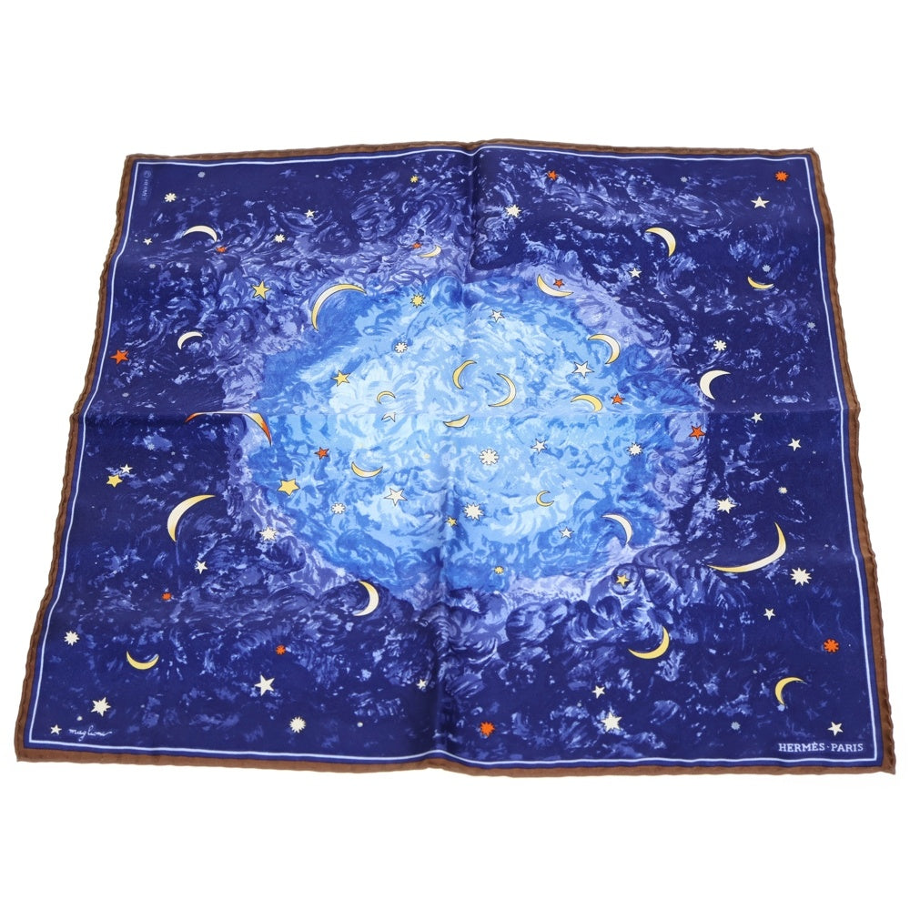 HERMES(エルメス) カレ40 l Annee des Etoiles 星の時代 シルク スカーフ ブルー