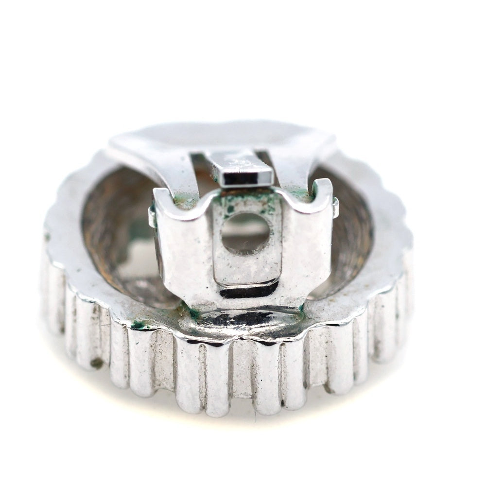 Christian Dior(クリスチャンディオール) ロゴ ラインストーン イヤリング シルバー