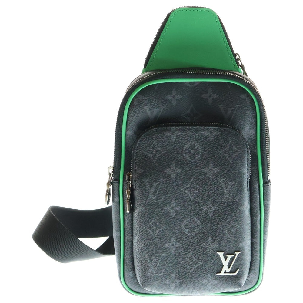 LOUIS VUITTON(ルイヴィトン) モノグラムエクリプス アヴェニュー スリングバッグ PM レザーボディバッグ ウエストバッグ ブラック/グリーン M25891