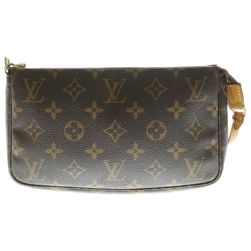 LOUIS VUITTON(ルイヴィトン) モノグラム ポシェットアクセソワール ハンドバッグ ミニバッグ ポーチ ブラウン レザー×PVC ゴールド金具 M51980