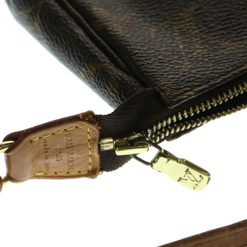 LOUIS VUITTON(ルイヴィトン) モノグラム ポシェットアクセソワール ハンドバッグ ミニバッグ ポーチ ブラウン レザー×PVC ゴールド金具 M51980