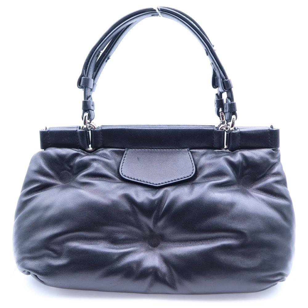 Maison Margiela 11(メゾンマルジェラ11) グラム スラム スモール ハンドバッグ ミニバッグ ブラック キルティングレザー シルバー金具 SB2WD0077