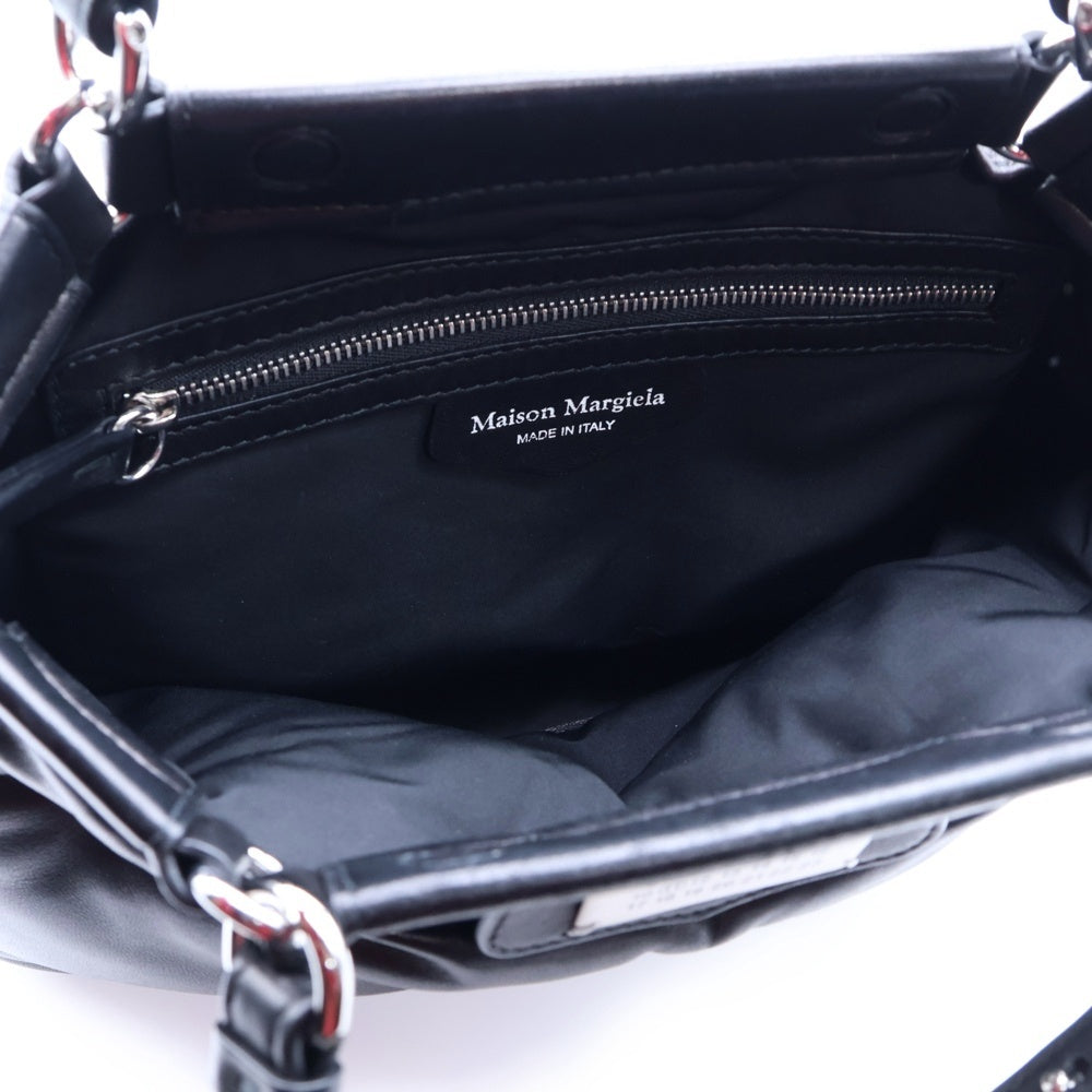 Maison Margiela 11(メゾンマルジェラ11) グラム スラム スモール ハンドバッグ ミニバッグ ブラック キルティングレザー シルバー金具 SB2WD0077