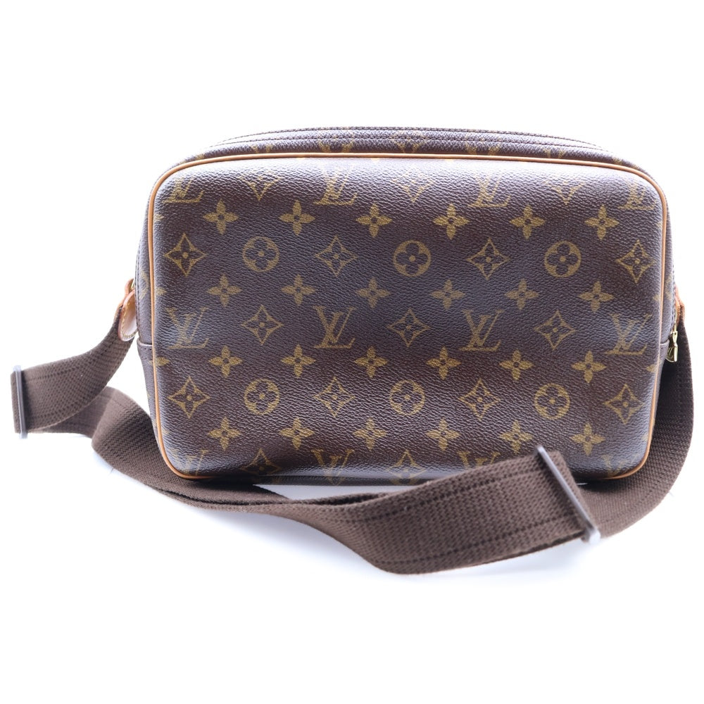 LOUIS VUITTON(ルイヴィトン) モノグラム リポーターPM ショルダーバッグ ブラウン レザー×PVC ゴールド金具 M45254