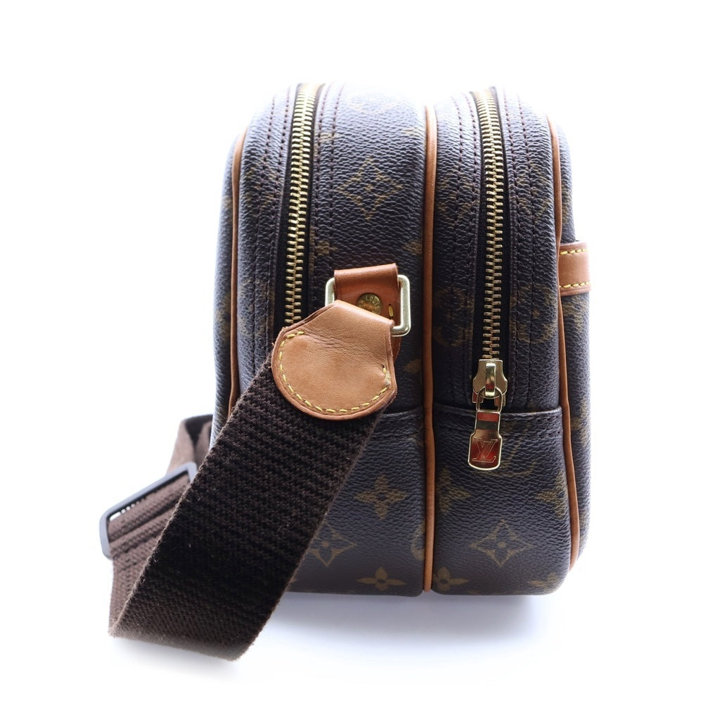 LOUIS VUITTON(ルイヴィトン) モノグラム リポーターPM ショルダーバッグ ブラウン レザー×PVC ゴールド金具 M45254