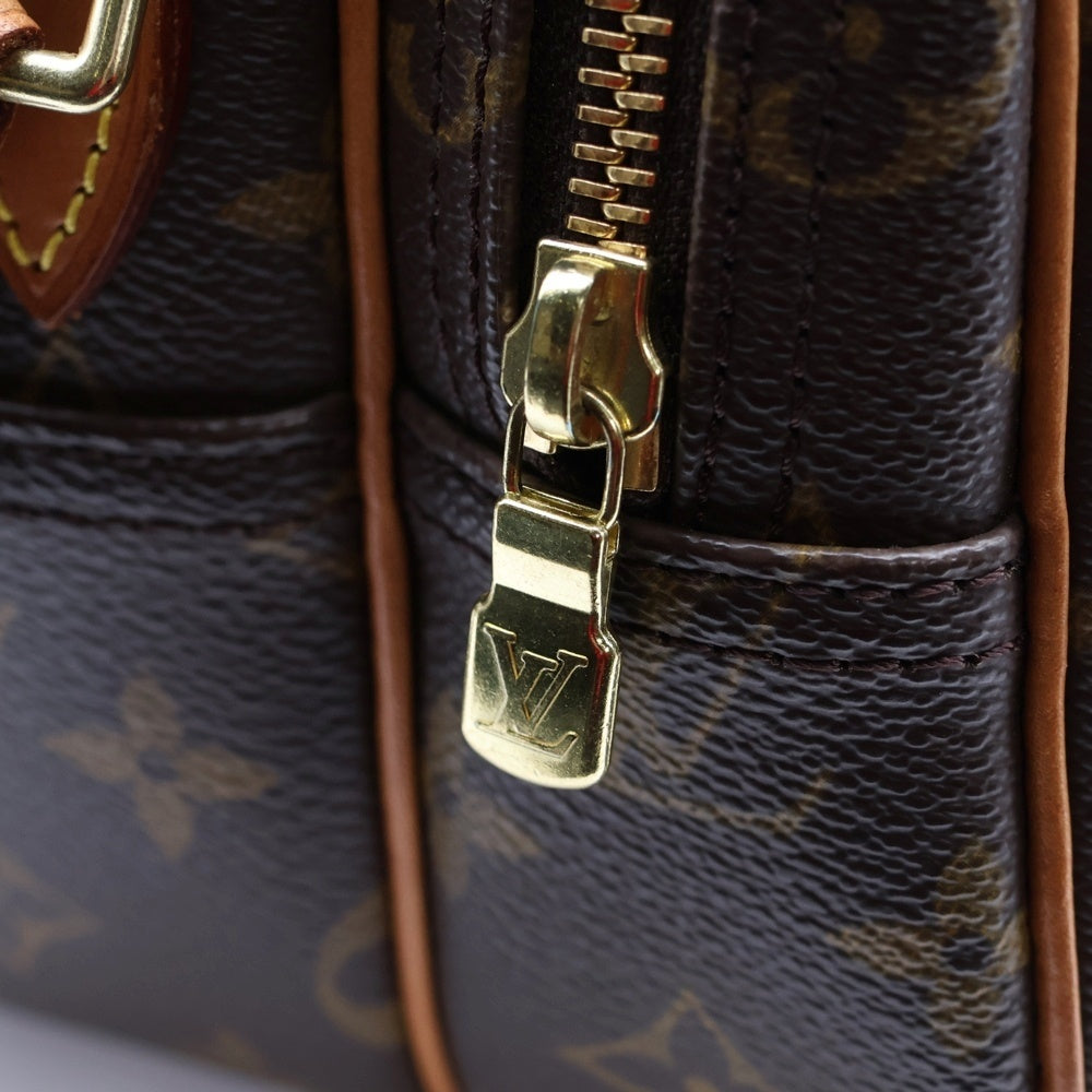 LOUIS VUITTON(ルイヴィトン) モノグラム リポーターPM ショルダーバッグ ブラウン レザー×PVC ゴールド金具 M45254