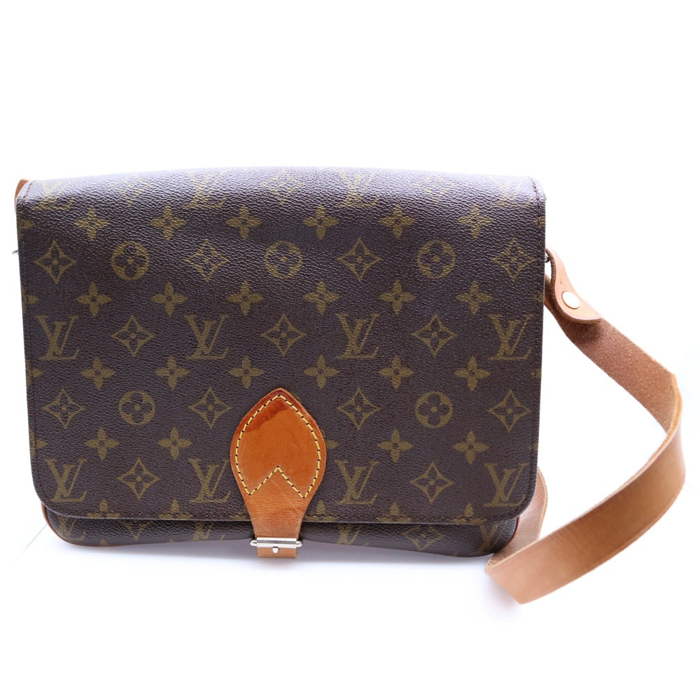 LOUIS VUITTON(ルイヴィトン) モノグラム カルトシエールGM ショルダーバッグ ブラウン レザー×PVC ゴールド金具 M51252