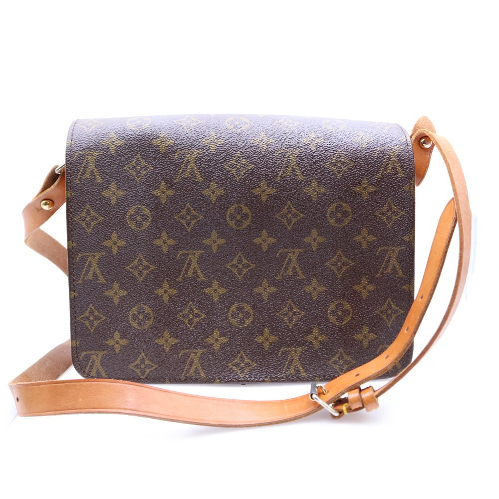 LOUIS VUITTON(ルイヴィトン) モノグラム カルトシエールGM ショルダーバッグ ブラウン レザー×PVC ゴールド金具 M51252