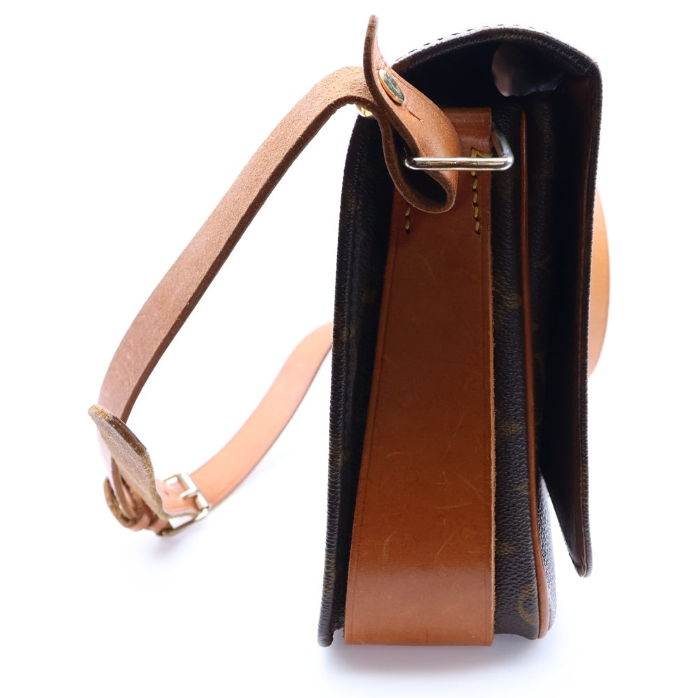 LOUIS VUITTON(ルイヴィトン) モノグラム カルトシエールGM ショルダーバッグ ブラウン レザー×PVC ゴールド金具 M51252