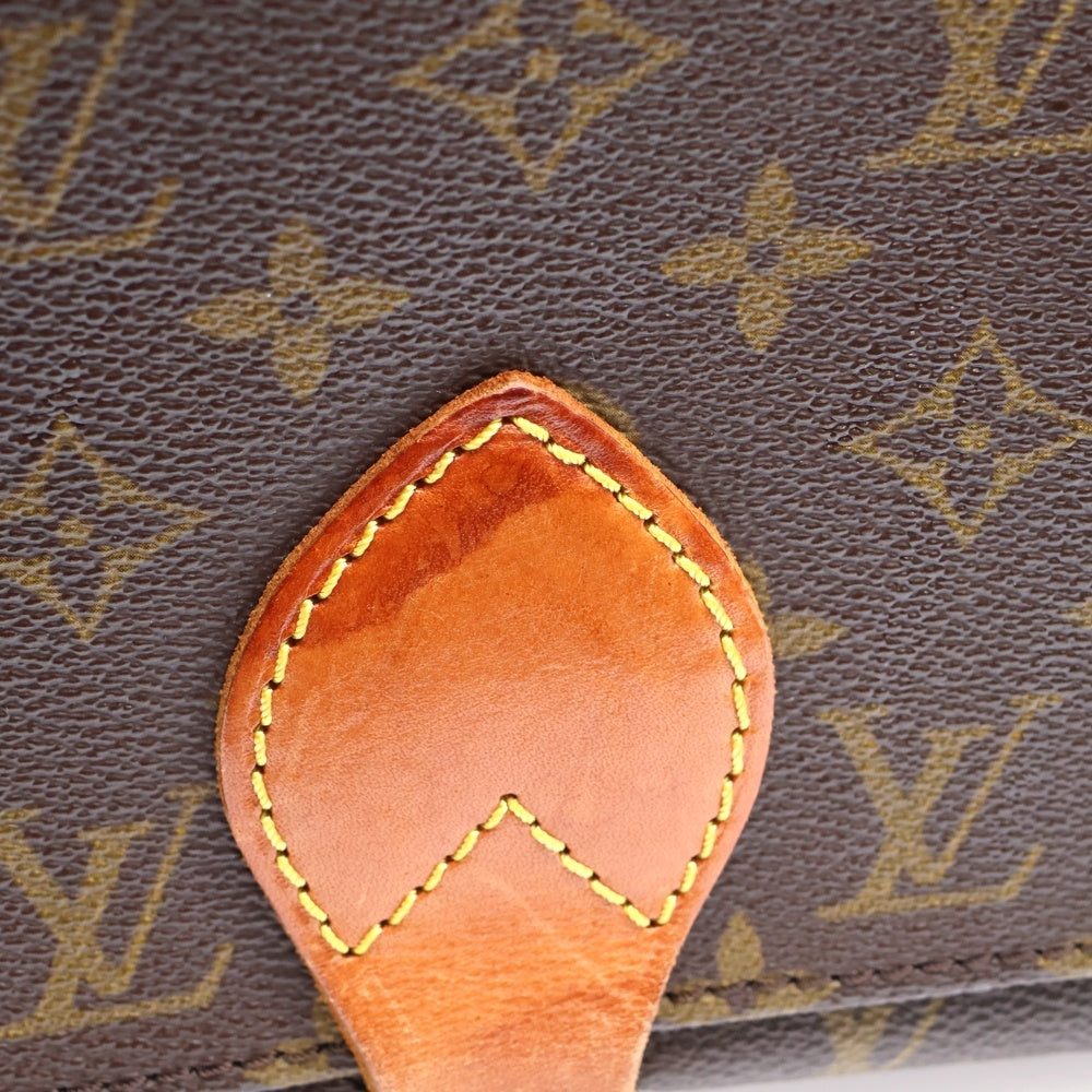 LOUIS VUITTON(ルイヴィトン) モノグラム カルトシエールGM ショルダーバッグ ブラウン レザー×PVC ゴールド金具 M51252