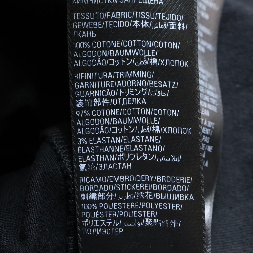 BALENCIAGA(バレンシアガ) 21SS フロントワンポイント バックロゴ刺繍 クルーネック 半袖Tシャツ カットソー ブラック 612966