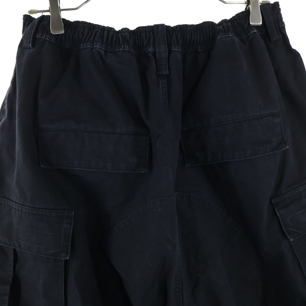 BALENCIAGA(バレンシアガ) 23SS ドローストリング カーゴ ワイドストレート パンツ ブラック 698940
