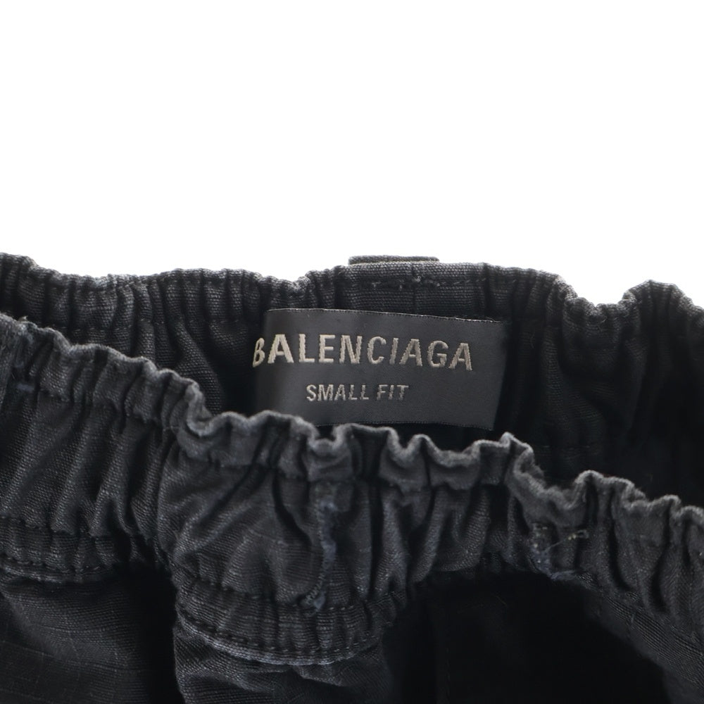 BALENCIAGA(バレンシアガ) 23SS ドローストリング カーゴ ワイドストレート パンツ ブラック 698940