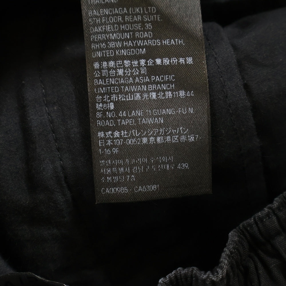 BALENCIAGA(バレンシアガ) 23SS ドローストリング カーゴ ワイドストレート パンツ ブラック 698940