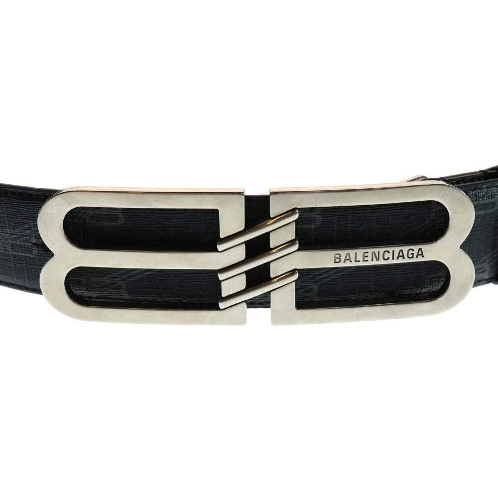 BALENCIAGA(バレンシアガ) BB バックル ベルト ブラック シルバー金具