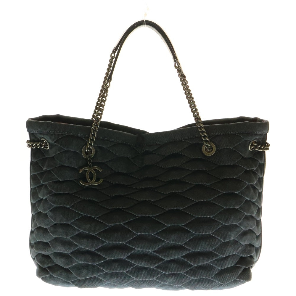 CHANEL(シャネル) ココマーク スモッキングデニムレザー切替チェーン