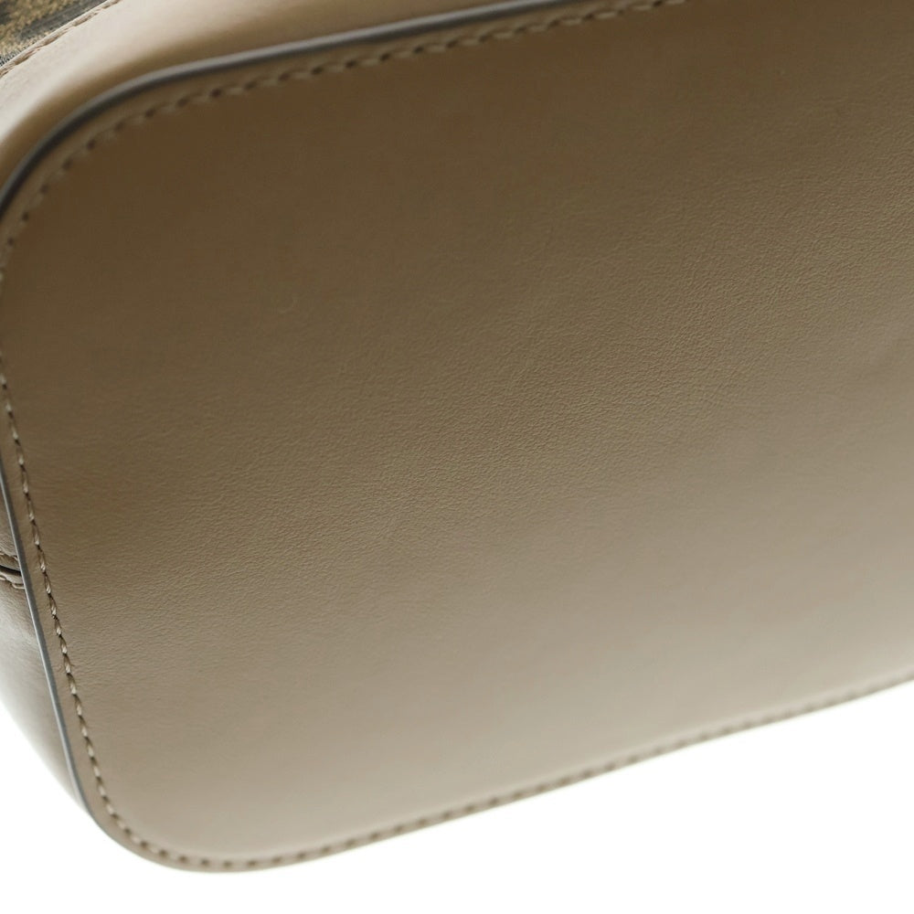 FENDI(フェンディ) FF モン トレゾール ファブリック 2WAY ミニバッグ レザー切替スウェードハンドバッグ ショルダーバッグ ブラウン レディース 8BS093