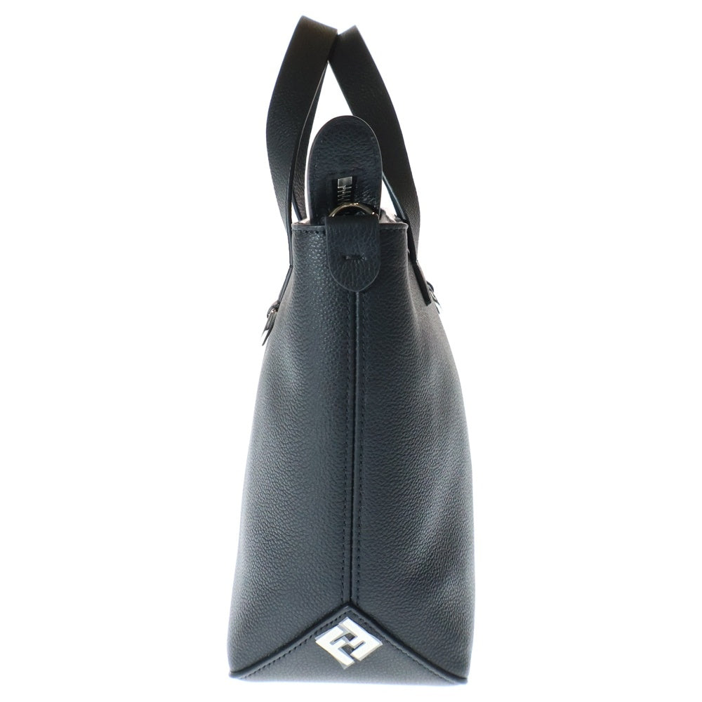 FENDI(フェンディ) FFスクエア レザーショッピングバッグ ハンドバッグ ブラック 7VA658