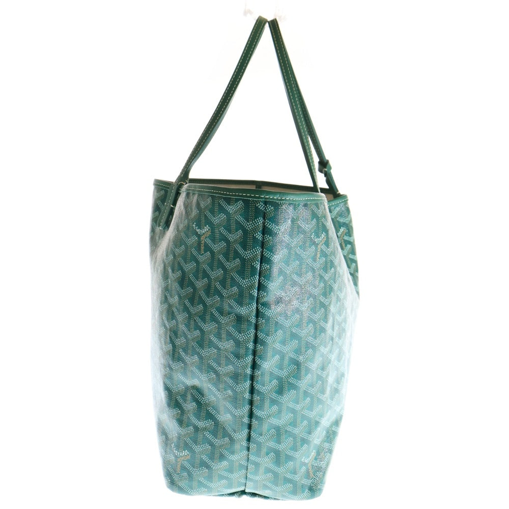 GOYARD(ゴヤール) サンルイPM PVC コーティングキャンバス ポーチ付 レザー ハンド トートバッグ グリーン