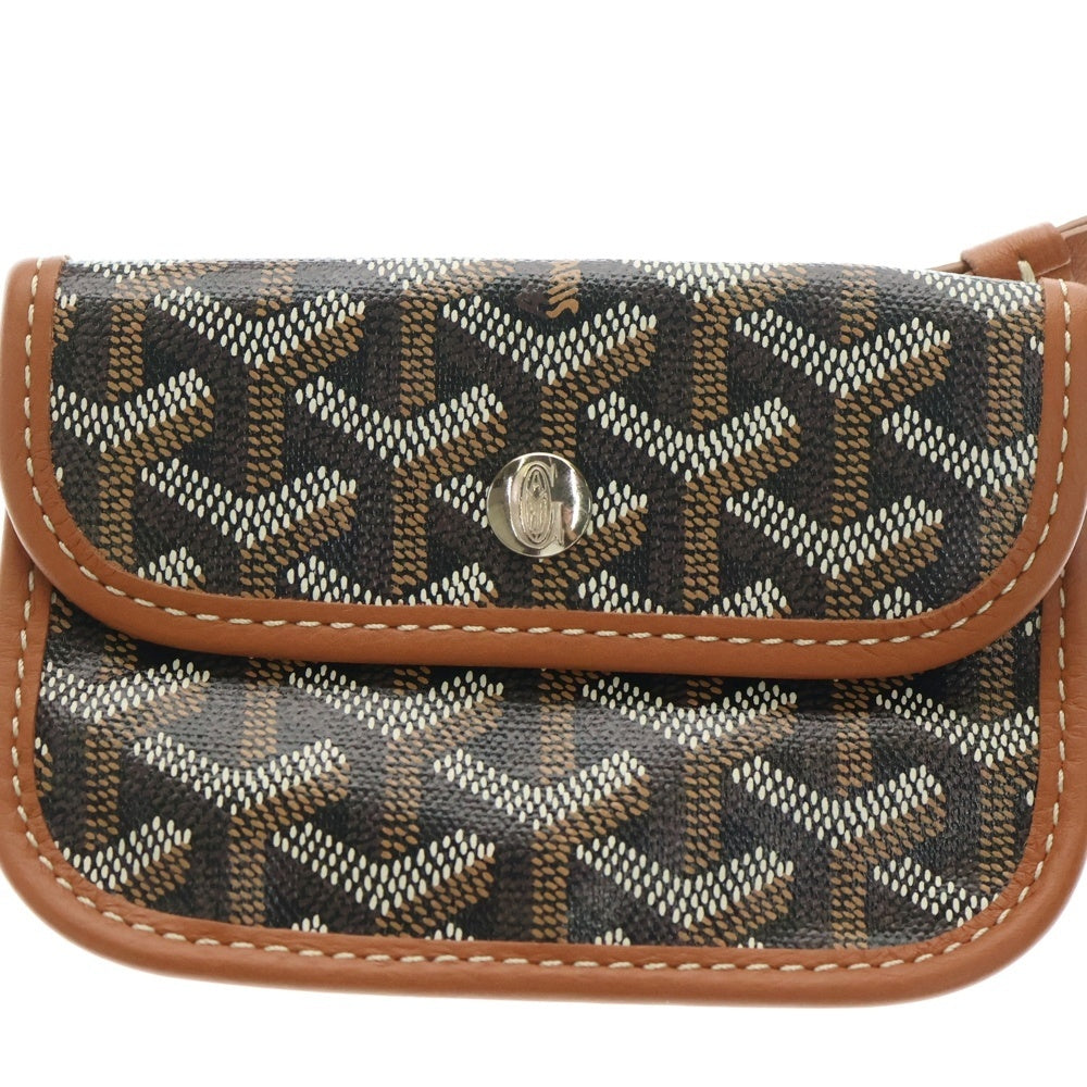 GOYARD(ゴヤール) アンジュミニ PVC コーティングキャンバス レザー ハンドバッグブラウン