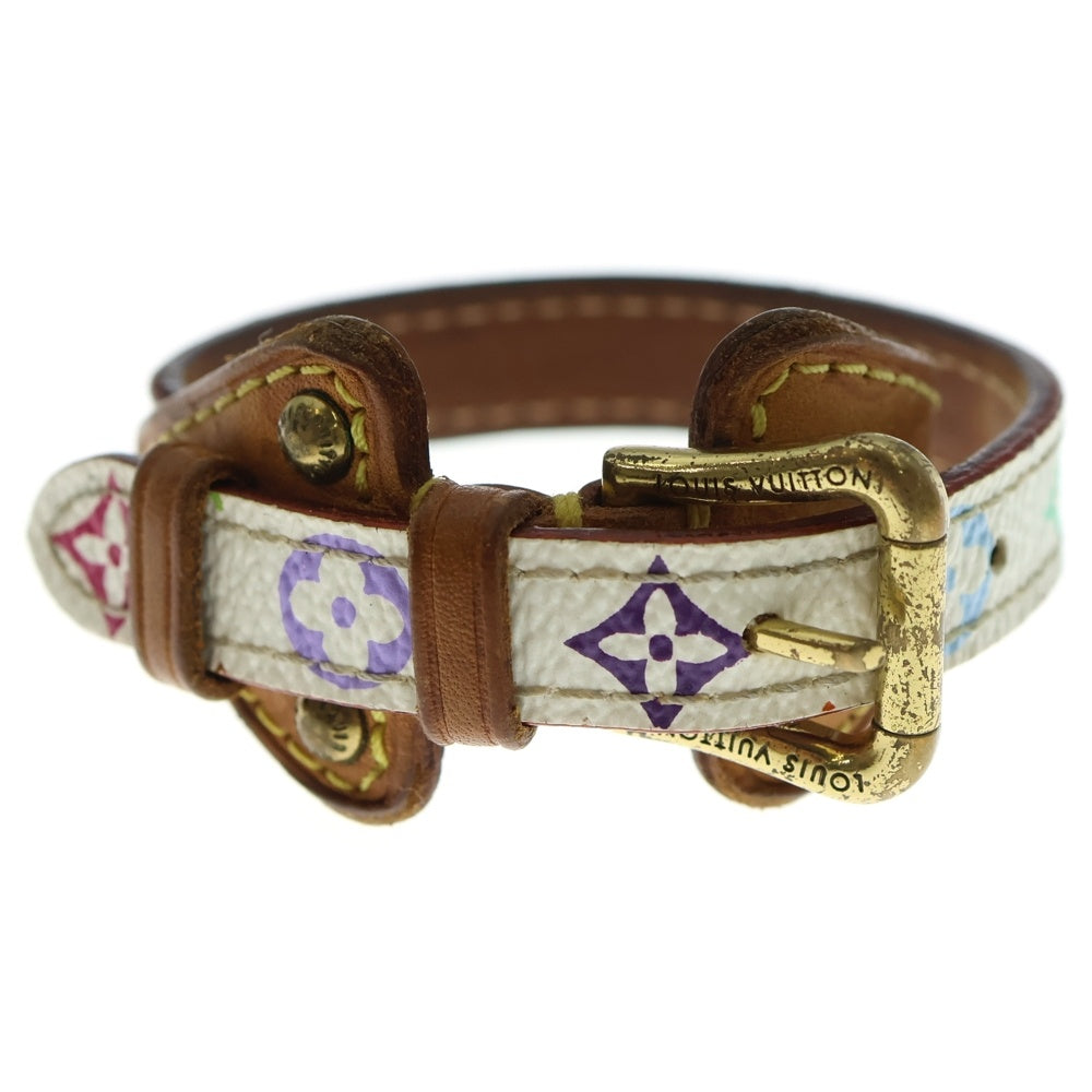 LOUIS VUITTON(ルイヴィトン) モノグラム マルチカラー ブラスレテダ ブレスレット ホワイト×ブラウン レザー×PVC M92485