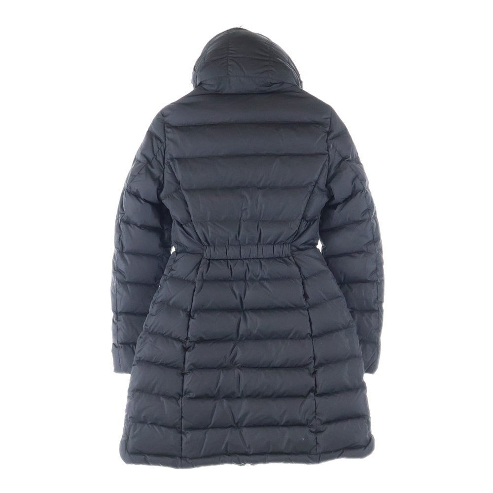 MONCLER(モンクレール) 17AW FLAMMETTE フラメッテ ワッペンロゴ フーデッド ジップアップ ダウン ロング ジャケット コート ブラック レディース C20934993105 54155