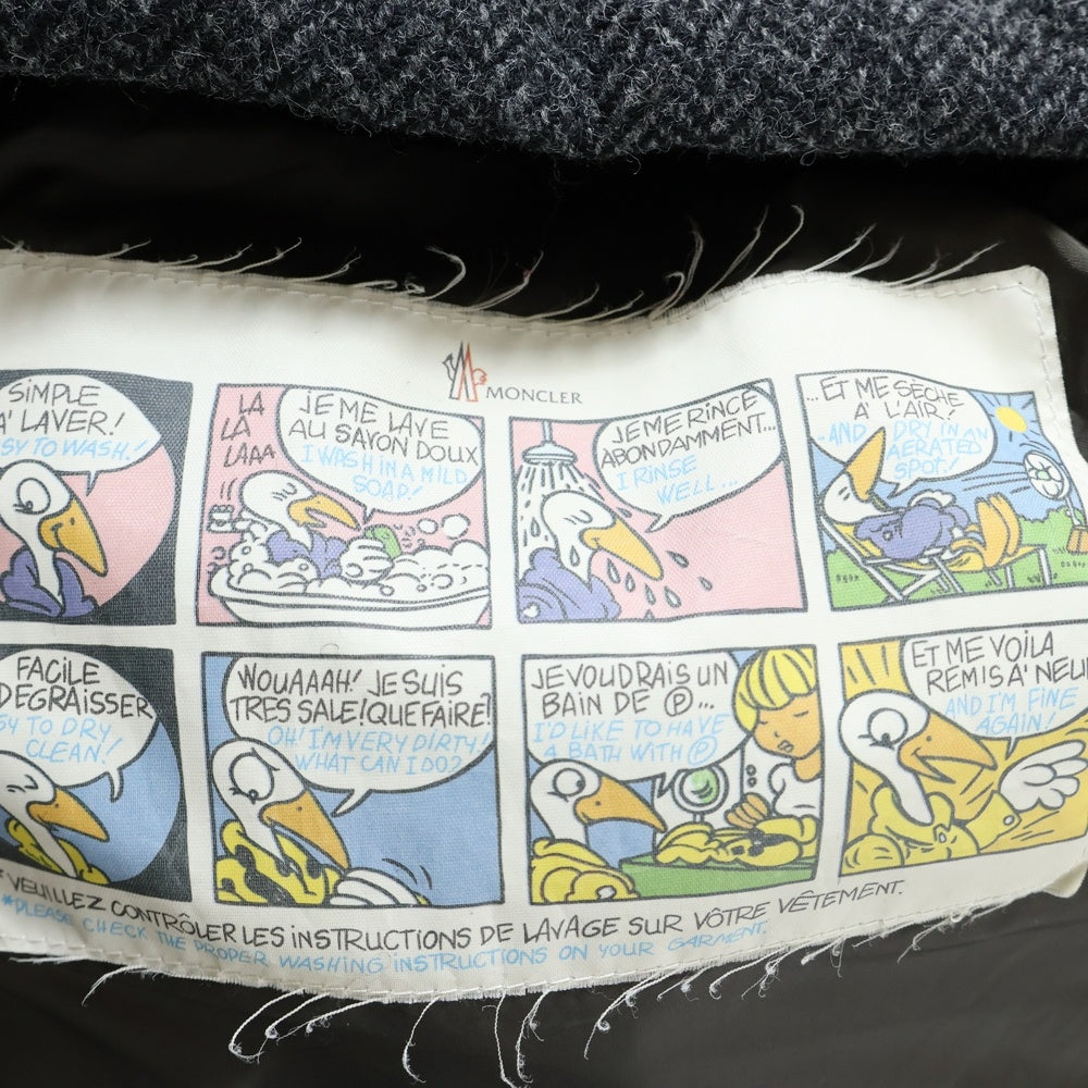 MONCLER(モンクレール) GUYENNE ギエンヌ カモフラ 迷彩柄 切り替え ウール フーデッド ジップアップ ダウンジャケット グレー 320914197885 54687