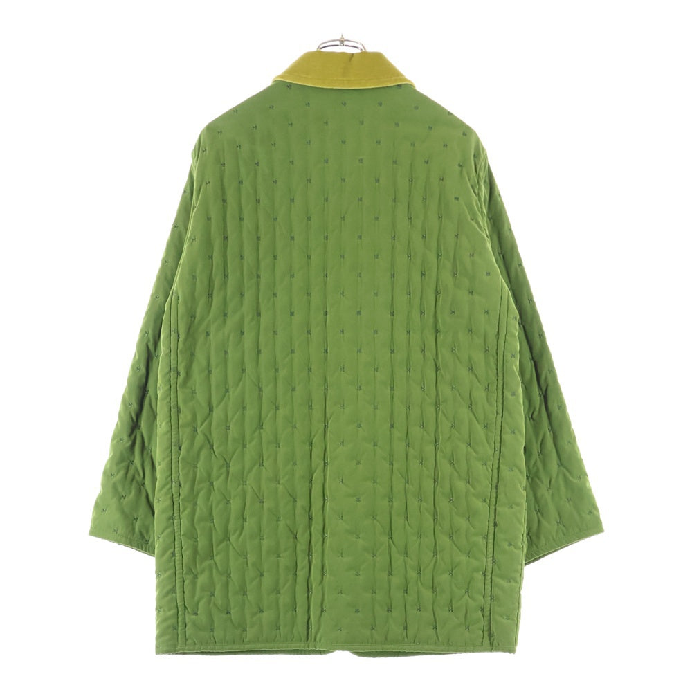 HERMES(エルメス) Paddock Coat パドック コート ベロア ベルベット キルティング 中綿 スナップボタン ジャケット グリーン