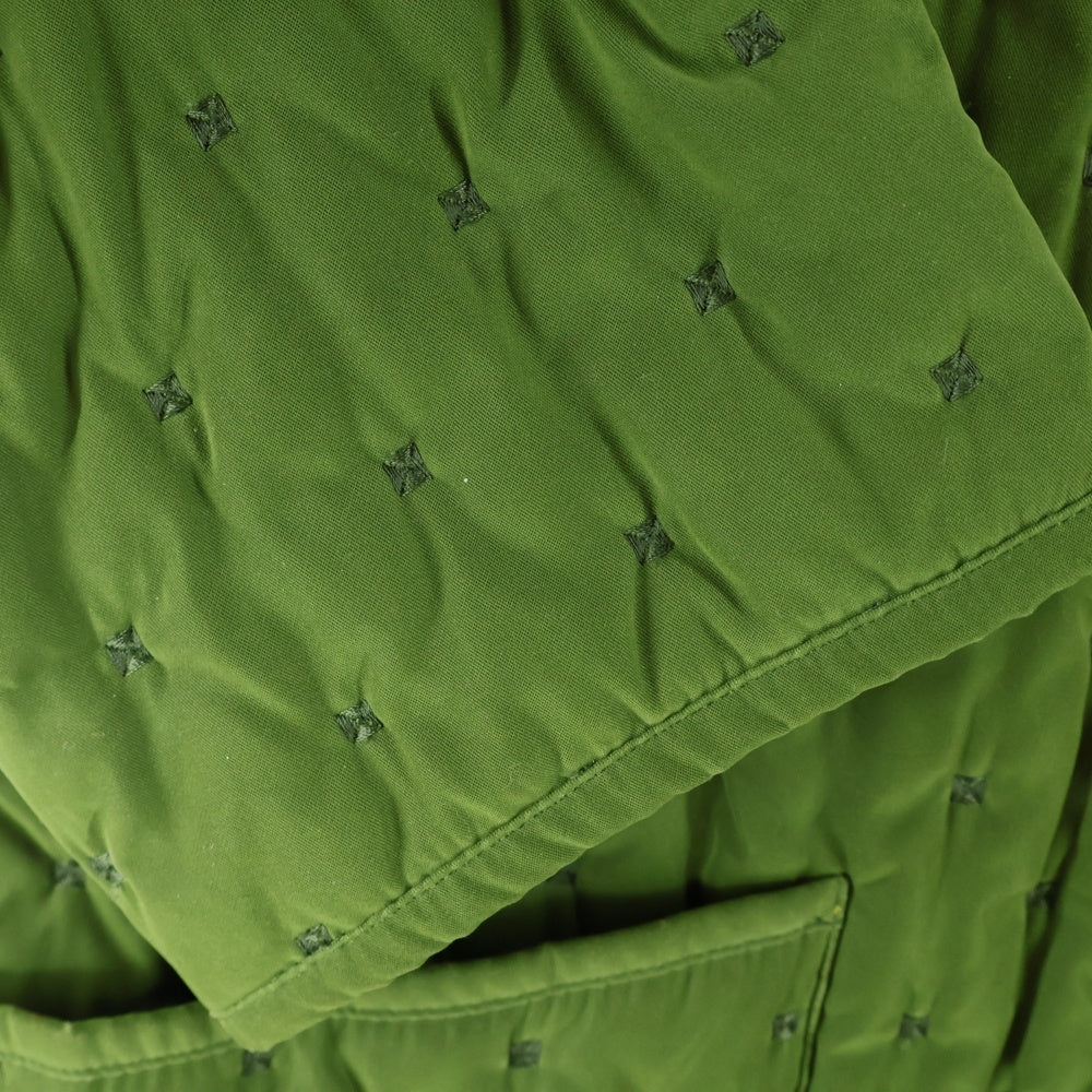 HERMES(エルメス) Paddock Coat パドック コート ベロア ベルベット キルティング 中綿 スナップボタン ジャケット グリーン