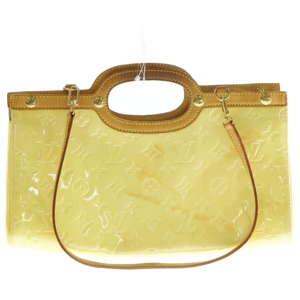 LOUIS VUITTON(ルイヴィトン) ヴェルニ ロクスバリードライブ ペルル 2WAYバッグ ハンドバッグ ショルダーバッグ ブラウン×ライトイエロー レザー×パテント M91374 ゴールド金具