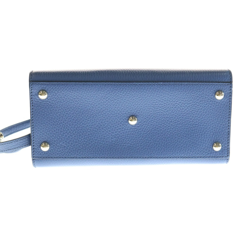 GUCCI(グッチ) インターロッキングG ソーホー 2WAYバッグ ハンドバッグ ショルダーバッグ ミニトートバッグ レザー ブルー 607722 ゴールド金具