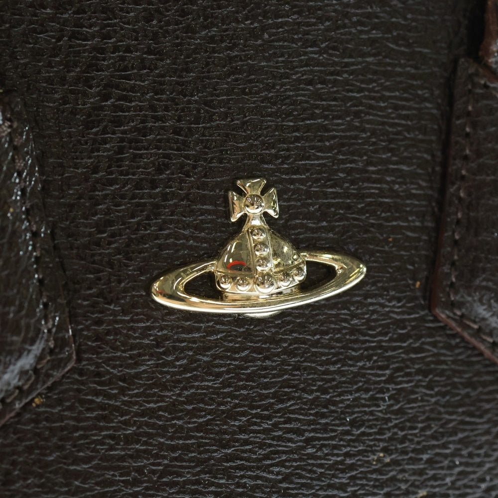 Vivienne Westwood(ヴィヴィアンウエストウッド) オーブ 2WAYバッグ ハンドバッグ ショルダーバッグ ブラウン レザー ゴールド金具