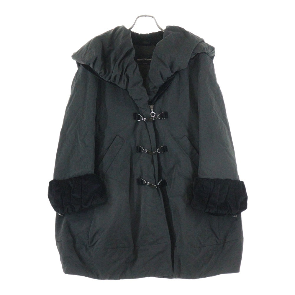EMPORIO ARMANI(エンポリオアルマーニ) トグル付セーラーカラーベロア切替中綿ジャケット ブルゾン グレー