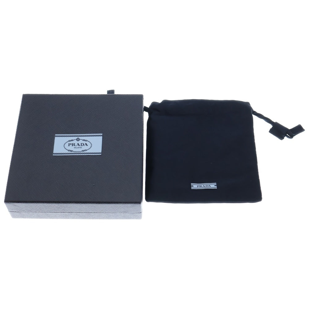 PRADA(プラダ) トライアングルロゴ ネックレス ペンダント チェーン ゴールド×ブラック エナメル×メタル