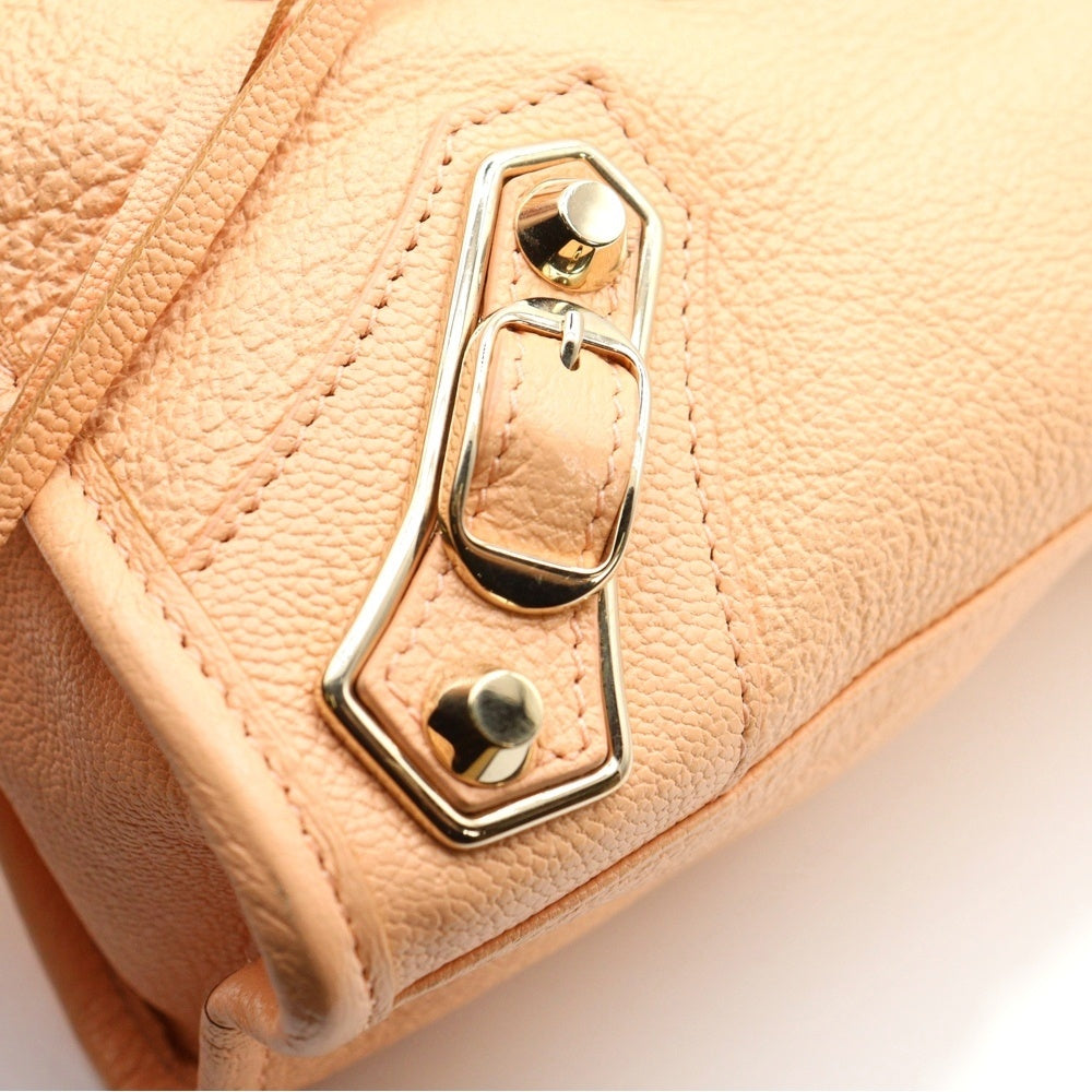 BALENCIAGA(バレンシアガ) クラシック ミニ シティ ハンドバッグ ショルダーバッグ サーモンピンク レザー 300295 ゴールド金具