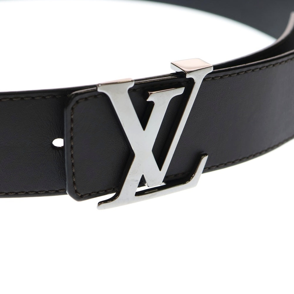 LOUIS VUITTON(ルイヴィトン) サンチュールLVイニシアル ベルト レザー ブラック×ブラウン M9887 シルバー金具