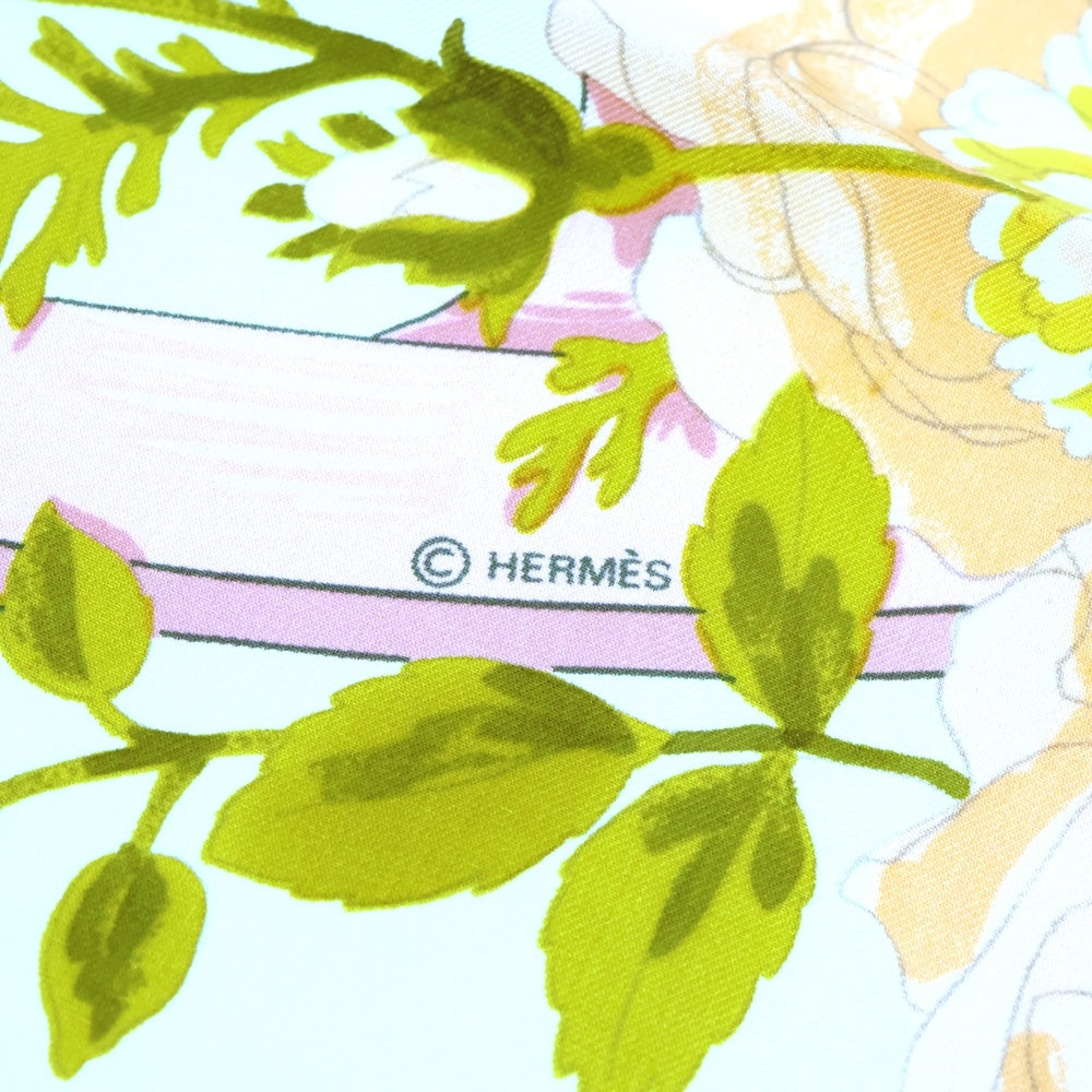 HERMES(エルメス) カレ90 ROMANTIQUE シルクスカーフ ピンク×ホワイト