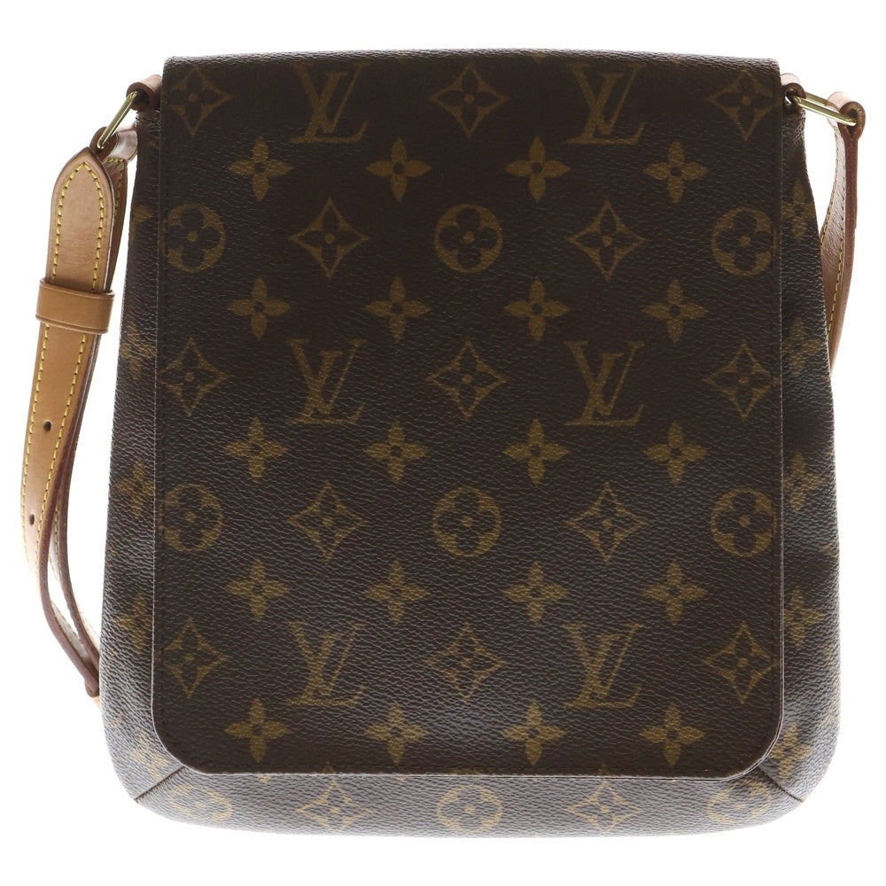 LOUIS VUITTON(ルイヴィトン) モノグラム ミュゼット サルサ ハンドバッグ ミニバッグ ブラウン レザー×PVC M51258 ゴールド金具 レディース
