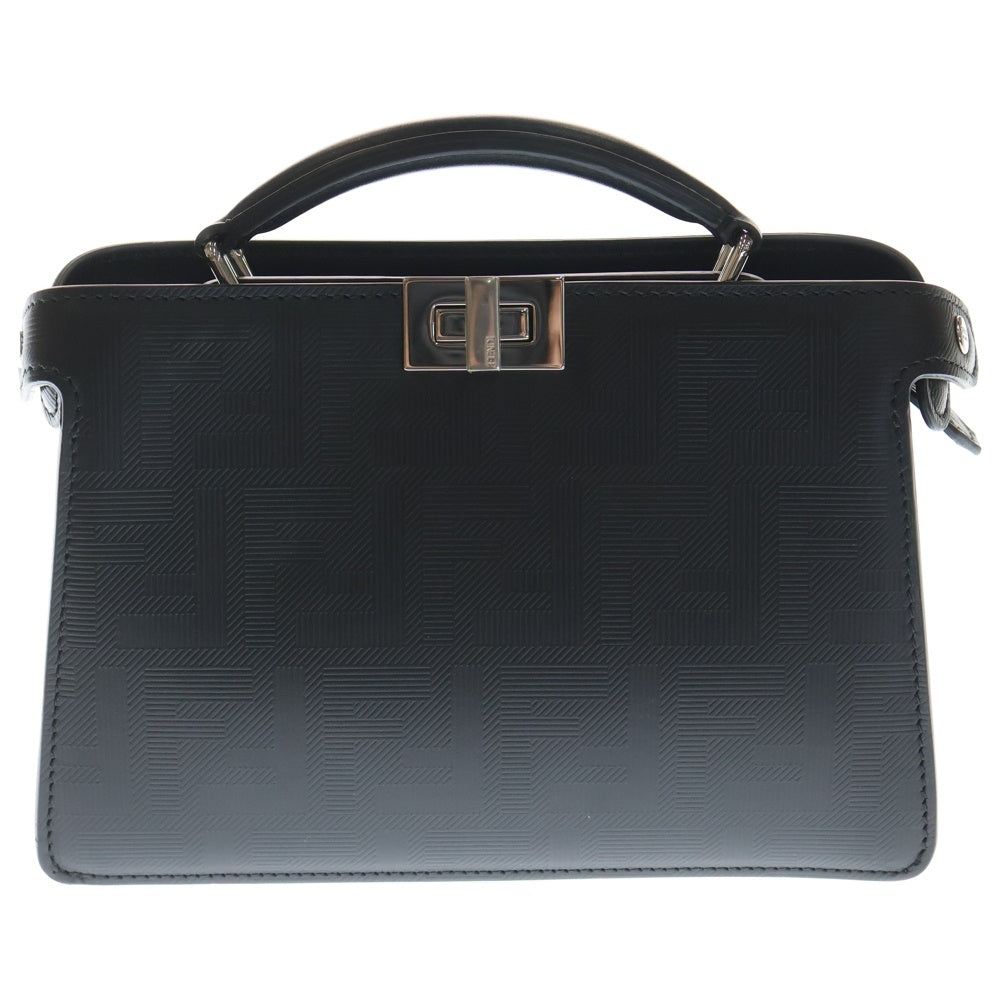 FENDI(フェンディ) ピーカブー アイシーユー エックスクロス 2Wayハンドバッグ ショルダーバッグ ブラック レザー 7VA582 シルバー金具 レディース
