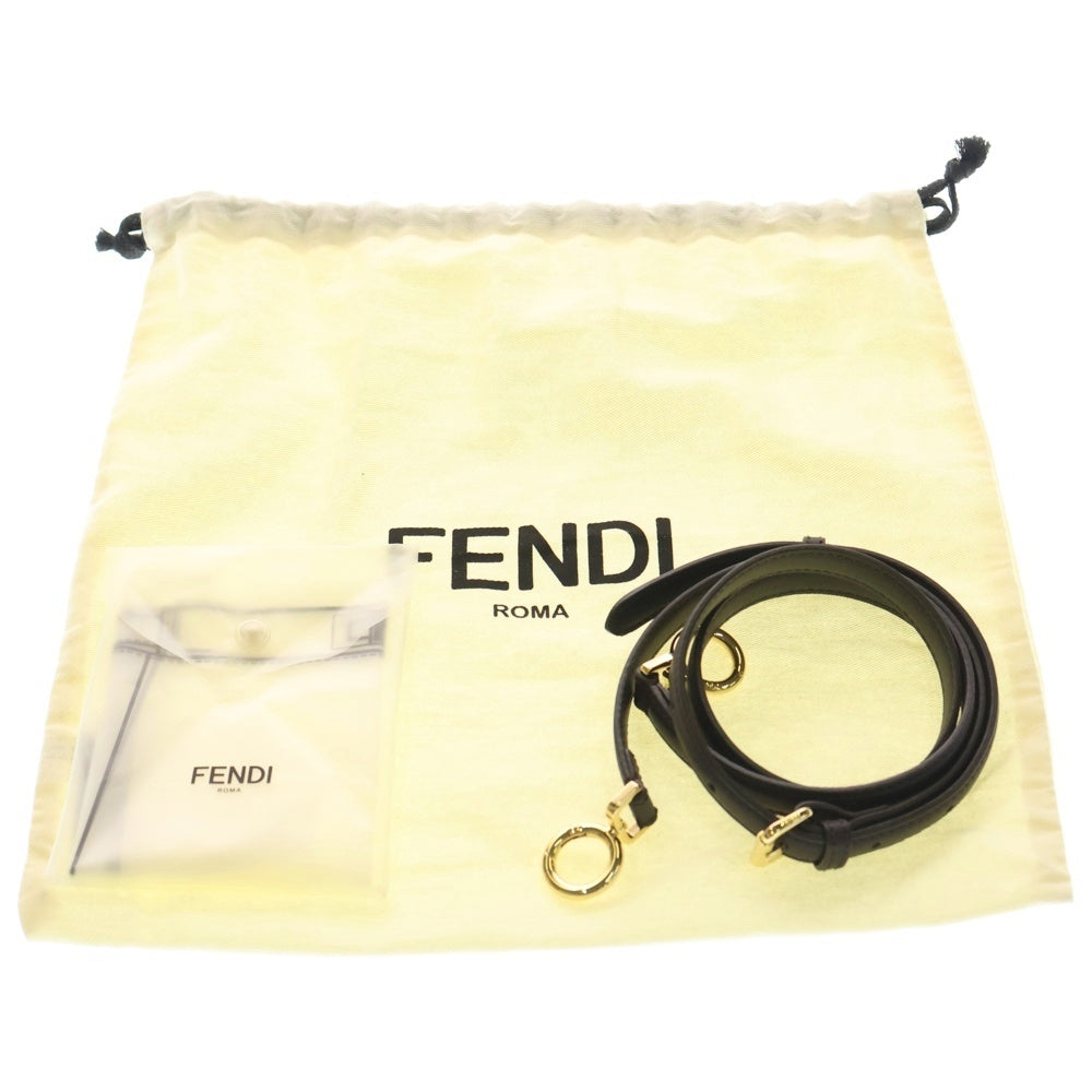FENDI(フェンディ) ピーカブー ミニ 2Wayハンドバッグ ショルダーバッグ ダークブラウン レザー 8BN244 ゴールド金具 レディース