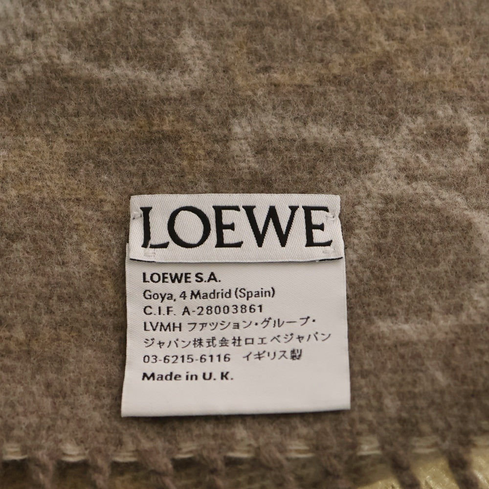 LOEWE(ロエベ) アナグラム フリンジマフラー ベージュ カシミヤ ウール F810487X17 レディース
