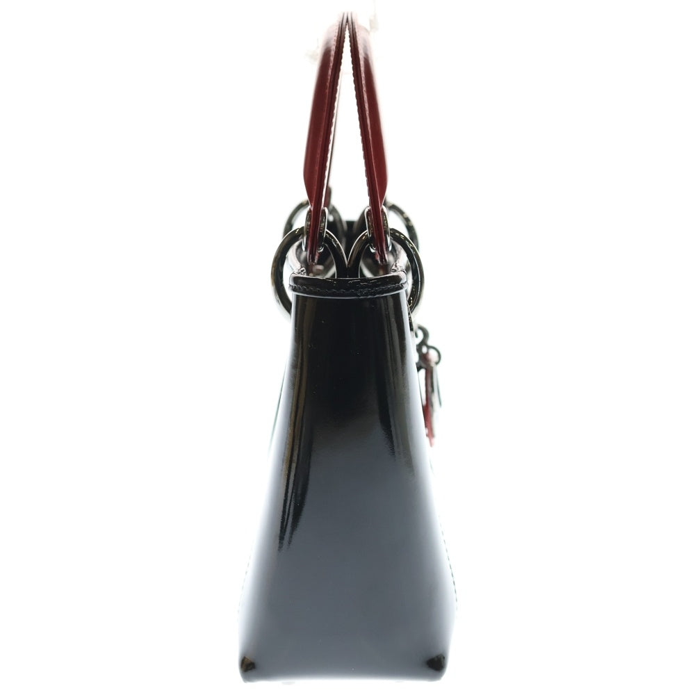 Christian Dior(クリスチャンディオール) レディディオール 2WAYバッグ ハンドバッグ ショルダーバッグ ミニバッグ ブラック×レッド シルバー金具 レディース
